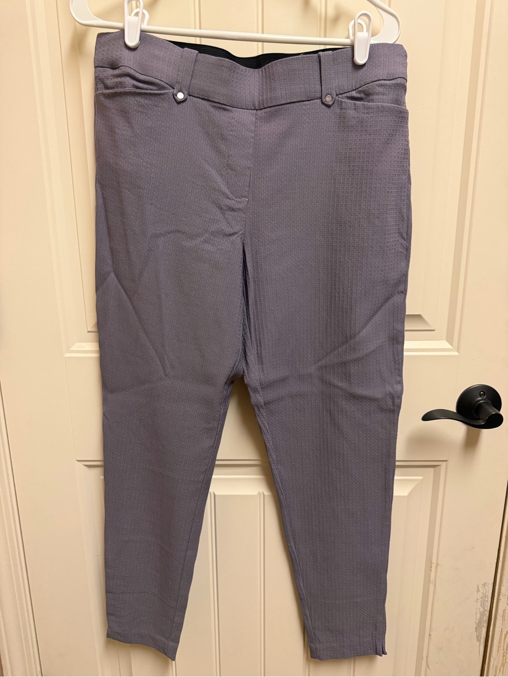Maurices Cropped Textured Ankle Pants in Light Purple